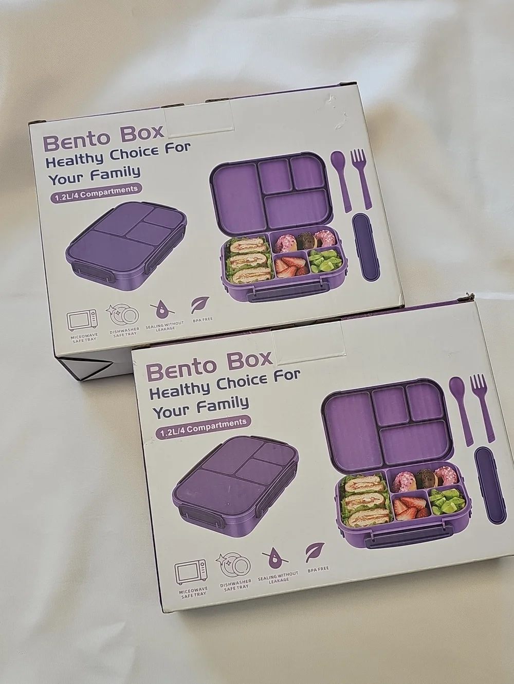 Purple Bento Boxes - Lot Of 2